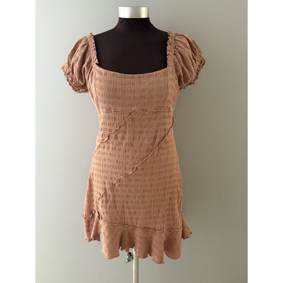 Free People Mini Dress Ruffle Size S Clay Free Est Endless Summer Elle Festival - Picture 1 of 15